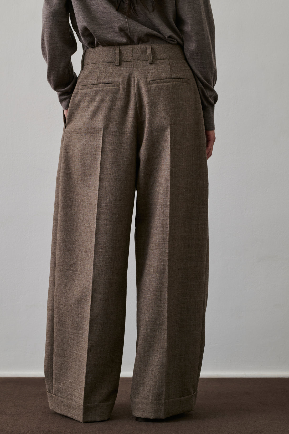 Pantalon Watson - Marron/Écru - Laine - Femme