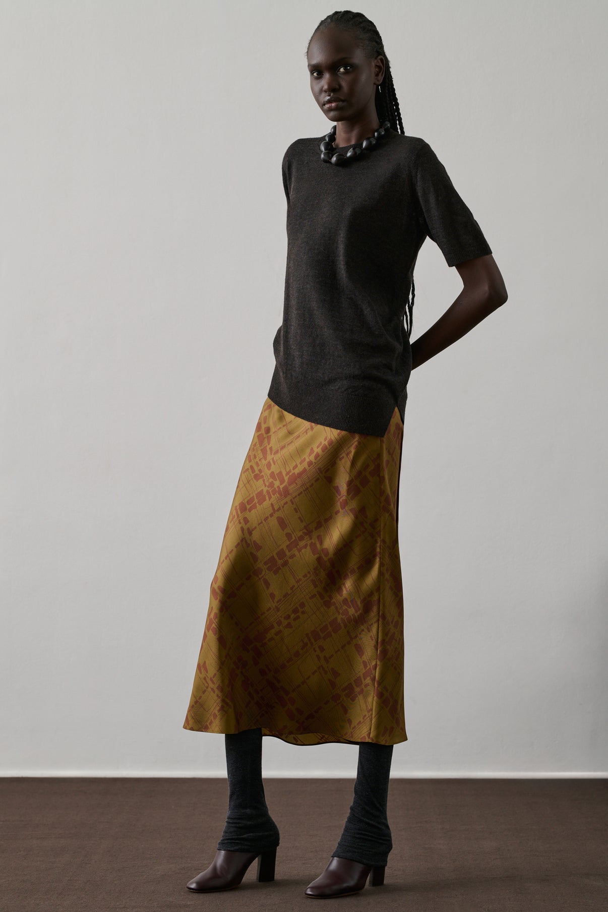 Jupe Fever - Bronze/Rouille - Soie - Femme vue 1