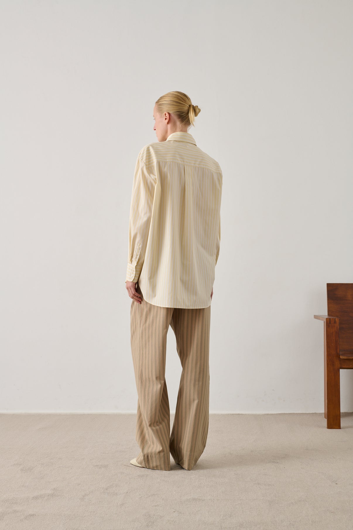 Chemise Carlotta - Jaune/Écru - Coton - Femme vue 3