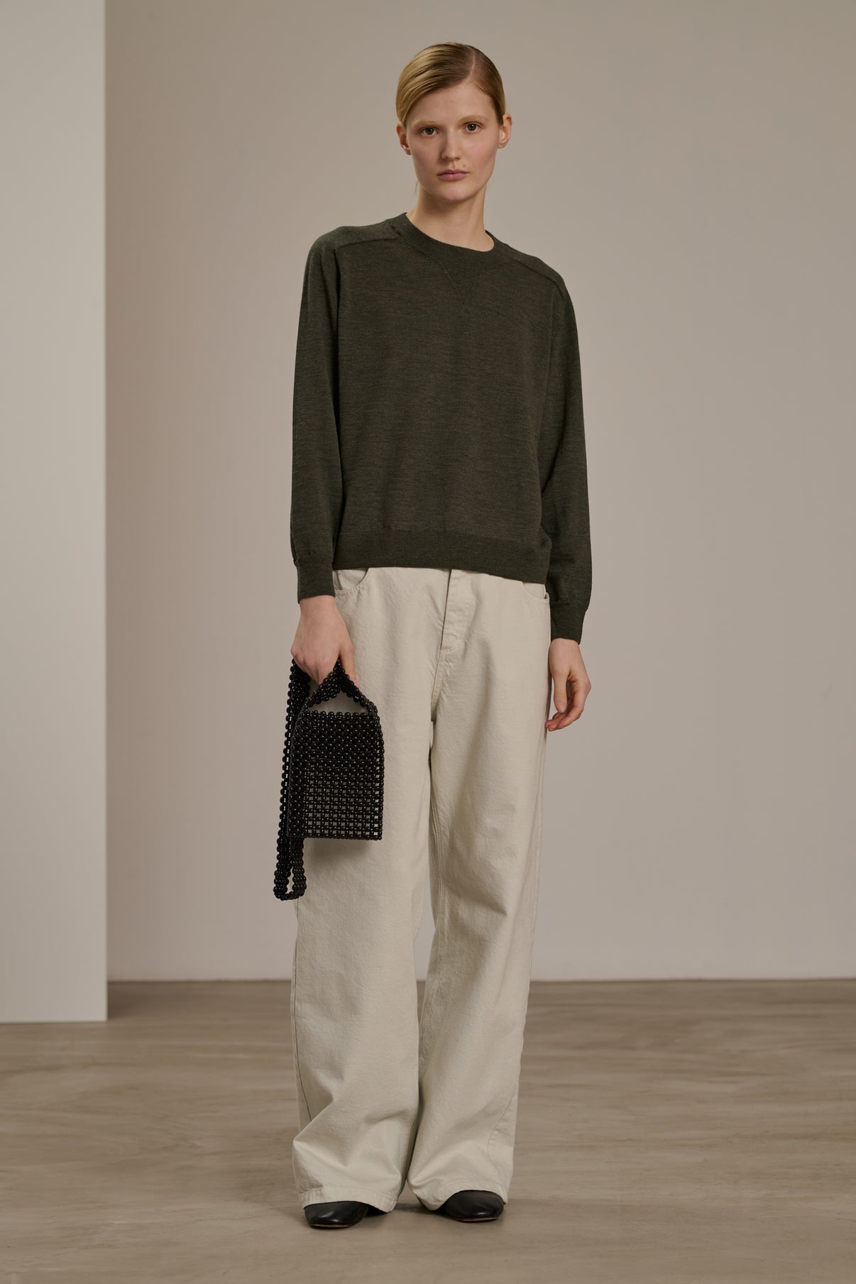 Pull Ace - Kaki - Laine - Femme vue 2